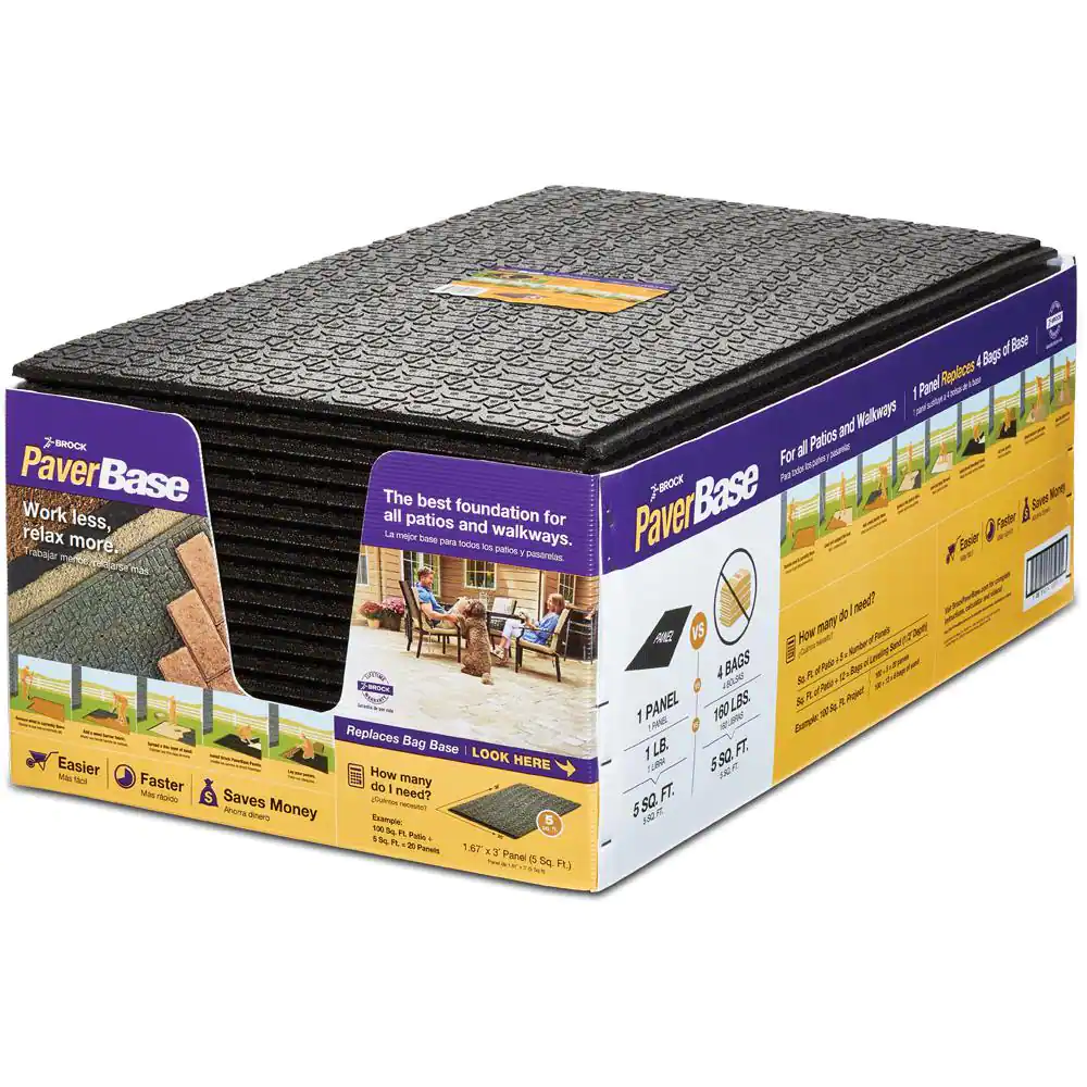 PAVERBASE 20.04 in. x 36 in. Black Brock Paver Base Panel