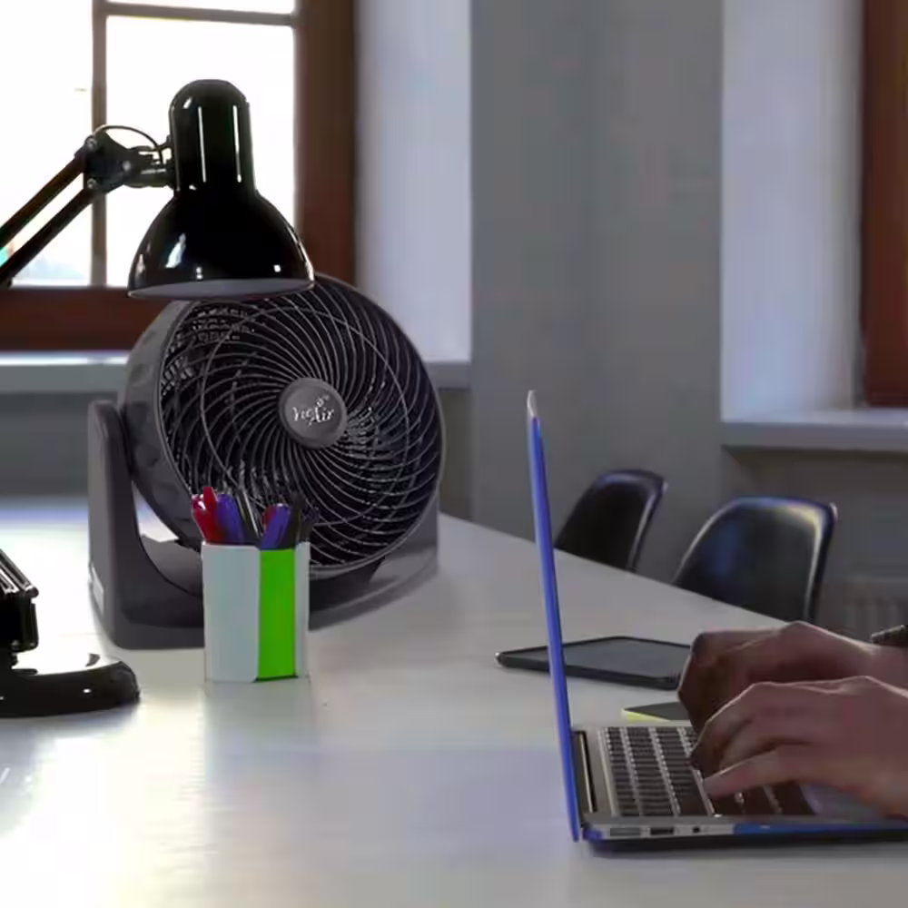 None 8 in. 3-Speed Wall Mountable Turbo High Velocity Desk and Floor Fan