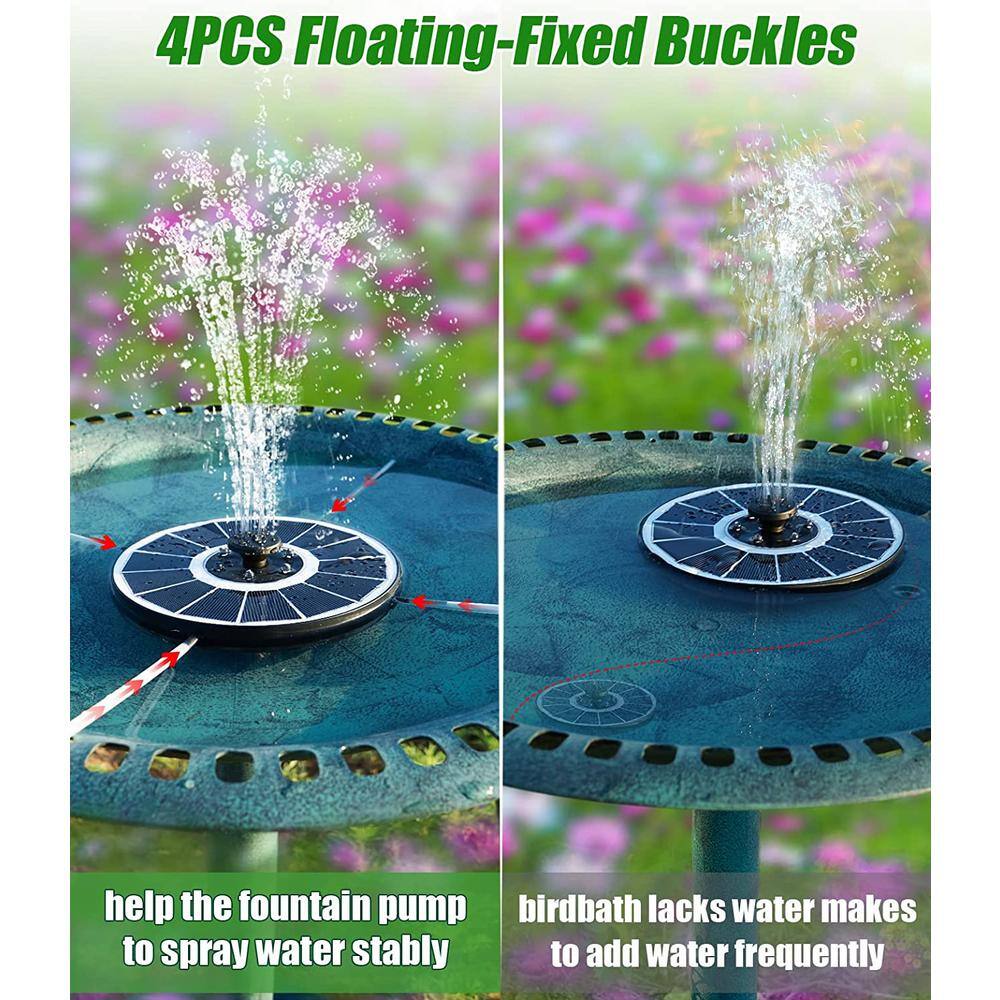 None 3.5-Watt Floating Solar Powered Water Pump Built-in 2000 Battery with 7 Nozzle and 4 Fixer, White