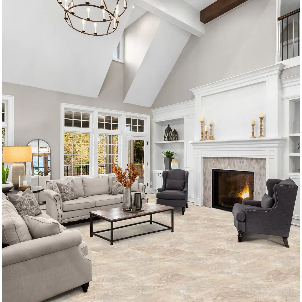 ACHIM Palazzo 12x24 Self Adhesive Vinyl Floor Tile - Azurro Marble - 20 Tiles/40 sq. ft.