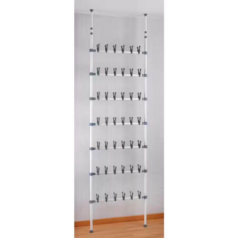 Wenko 39.37 in. H 42-Pair 42-Tier Gray Metal Shoe Rack