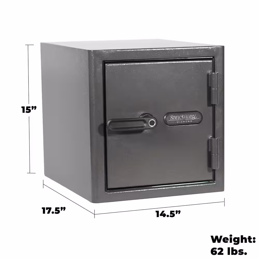 SANCTUARY Diamond 1.32 cu. ft. Fireproof/Waterproof Home & Office Safe with Biometric Lock, Dark Gray Hammertone Finish