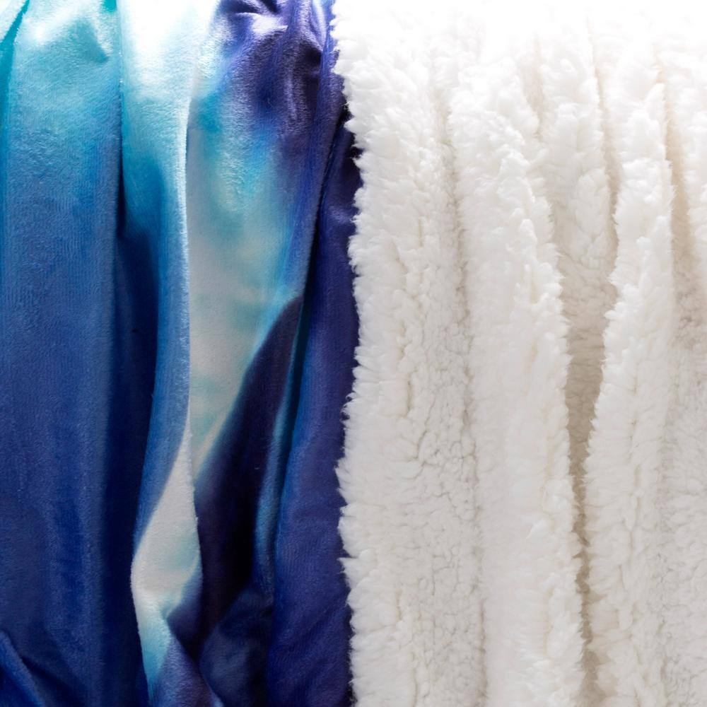 Lavish Home Ocean Dolphin Print Sherpa Fleece Blanket