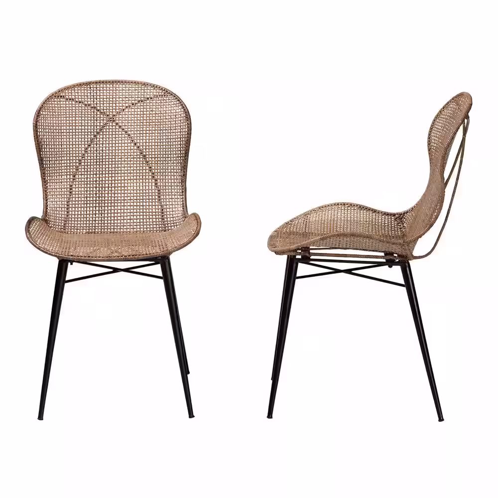 None Sabelle Greywash and Black Dining Chair (Set of 2)