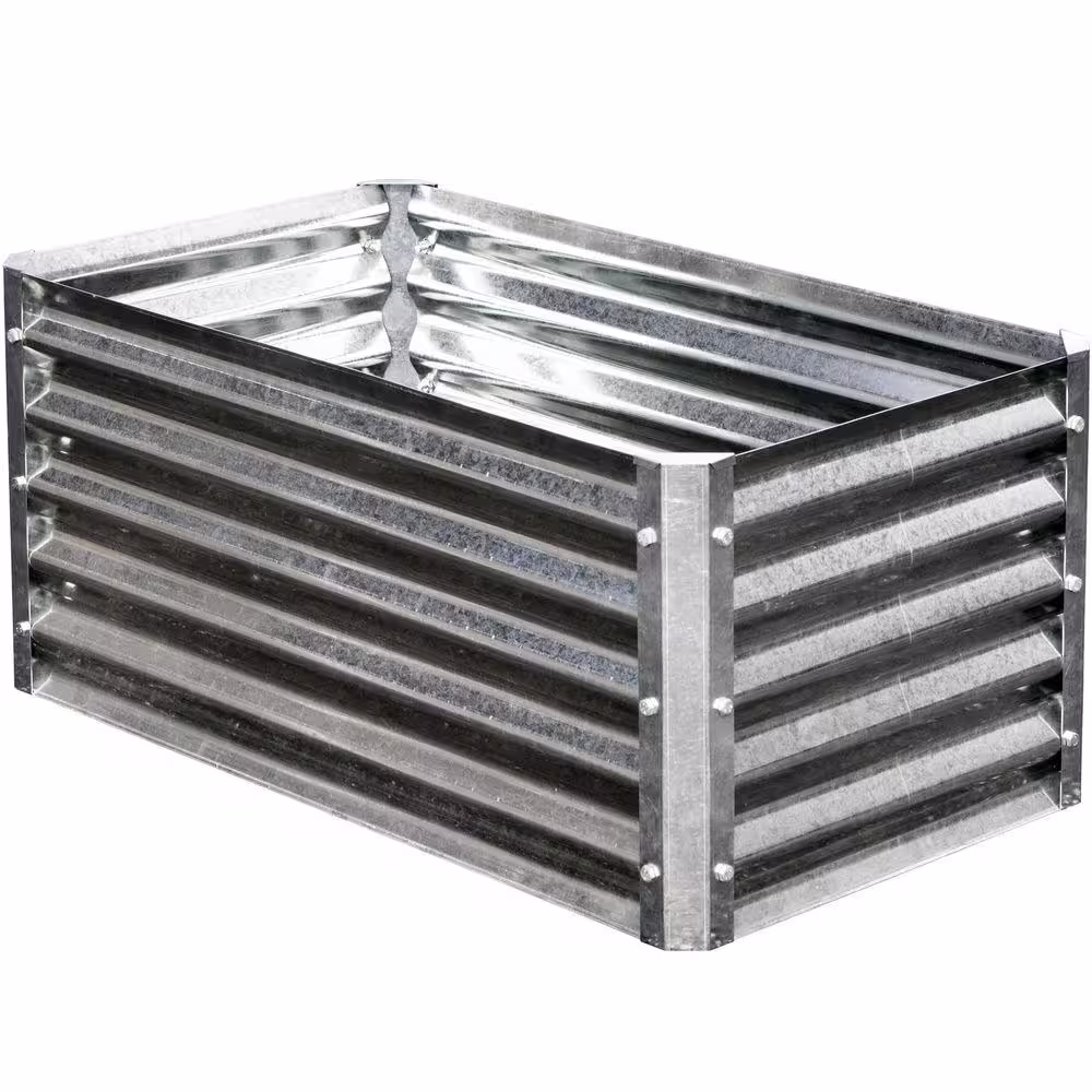 EarthMark Alto Series 22 in. x 40 in. x 17 in. Rectangle Galvanized Metal Raised Garden Bed