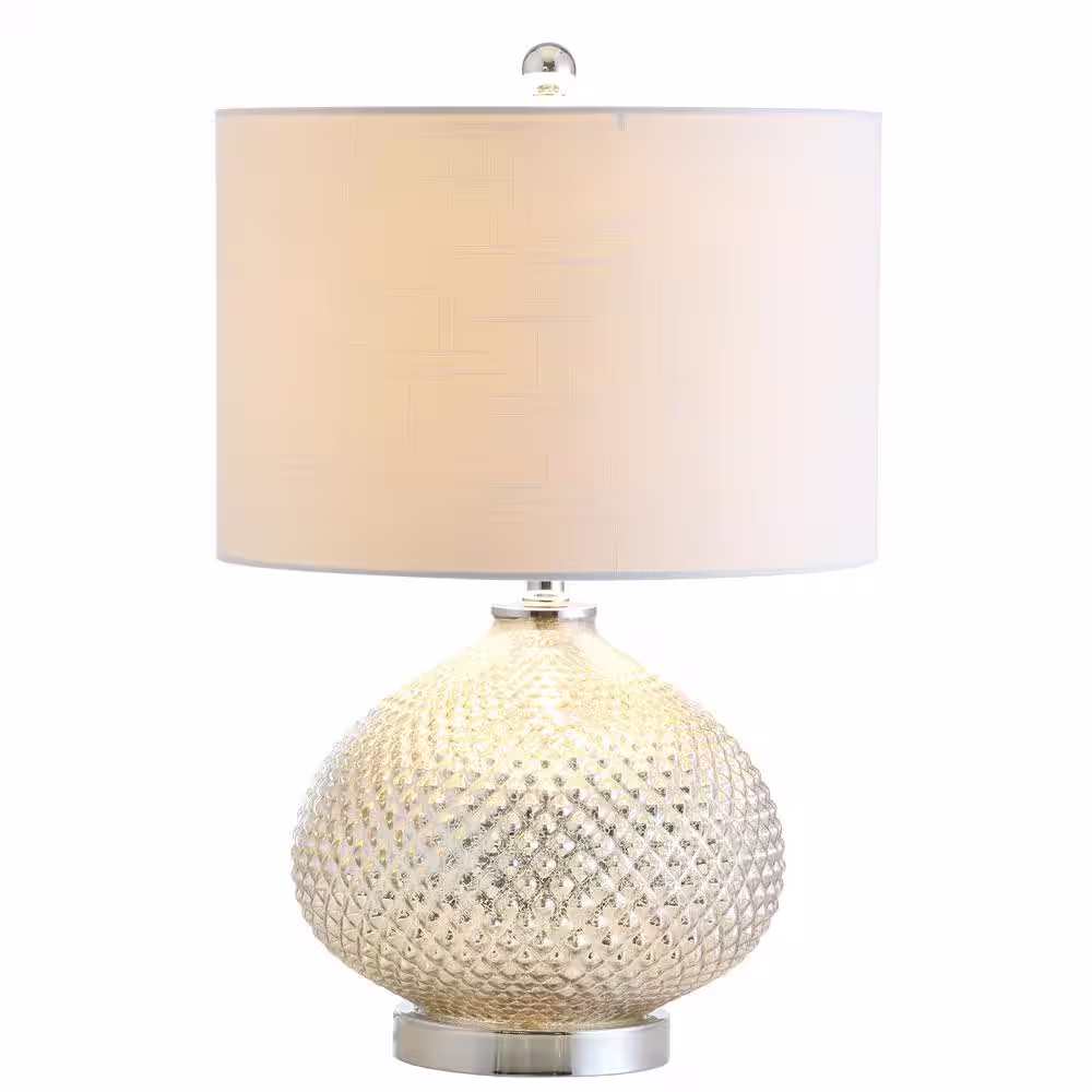 None Ames 22.5 in. Silver LED Glass Table Lamp