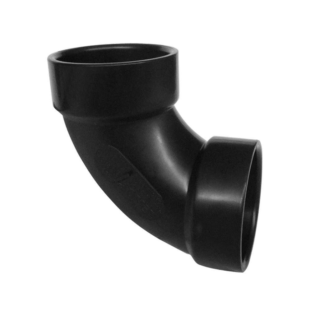 VPC 1-1/2 in. ABS Plastic DWV 90-Degree Hub x Hub Elbow Fitting