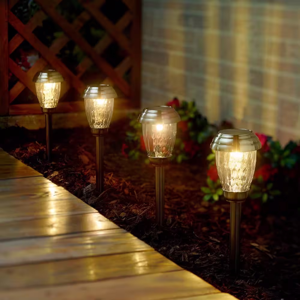 Smart Solar Charleston Solar Heritage Pewter Finish Outdoor Integrated LED Pathway Light Set (6 Pack)
