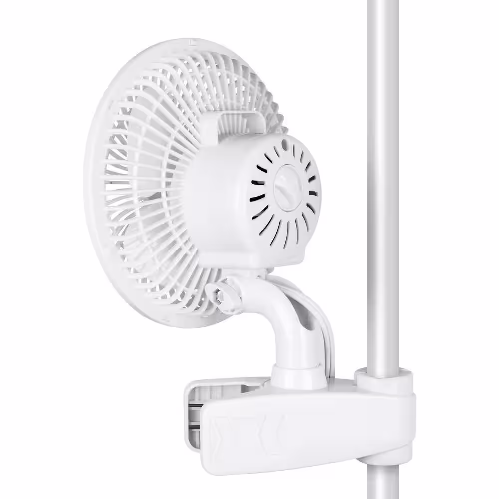 Tidoin 6 in. White 2-Speed Grow Tent Poles Clip Fan with Manually Adjustable 90Â° Angles