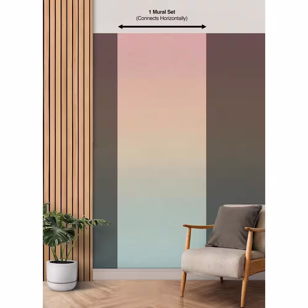 RoomMates Rainbow Multi-Colored Aura Ombre Abstract Peel and Stick Wall Mural
