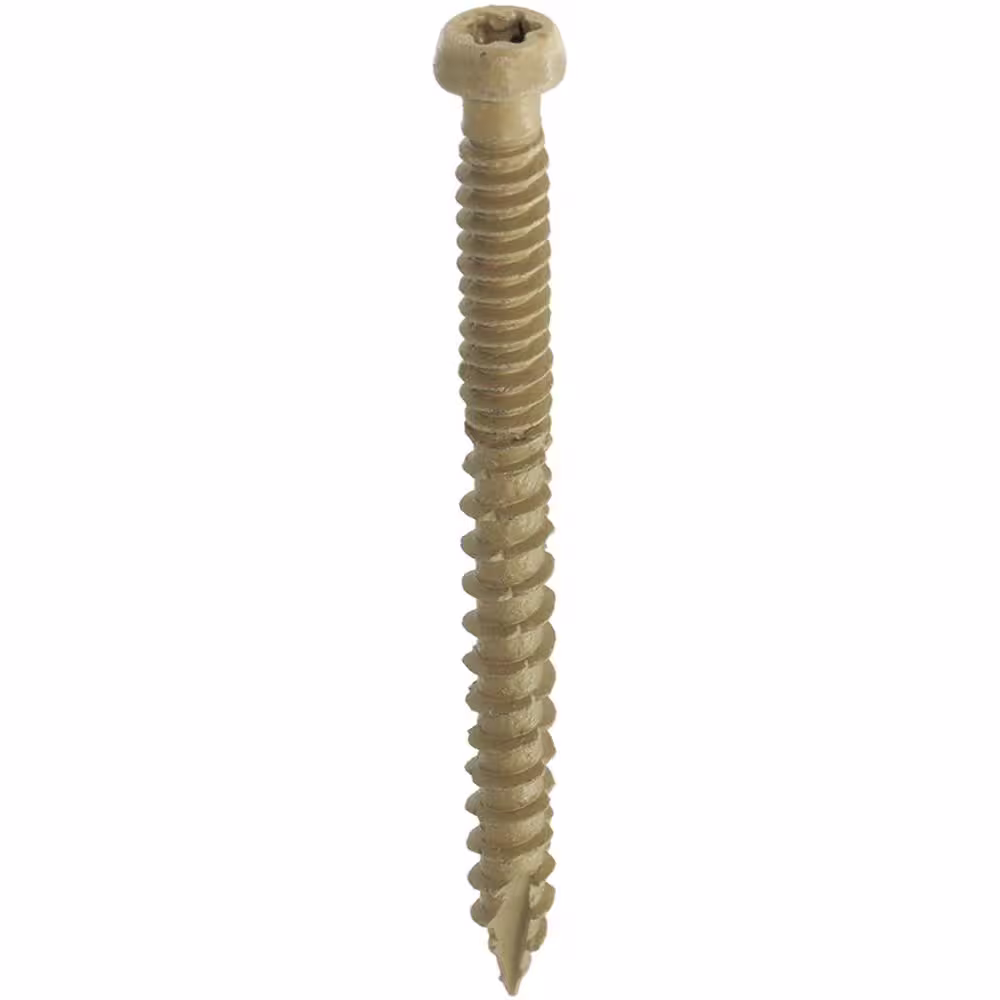Grip-Rite #9 x 2-1/2 in. Coarse Tan Polymer-Plated Steel Star-Drive Composite Deck Screws (5 lb. per Box)