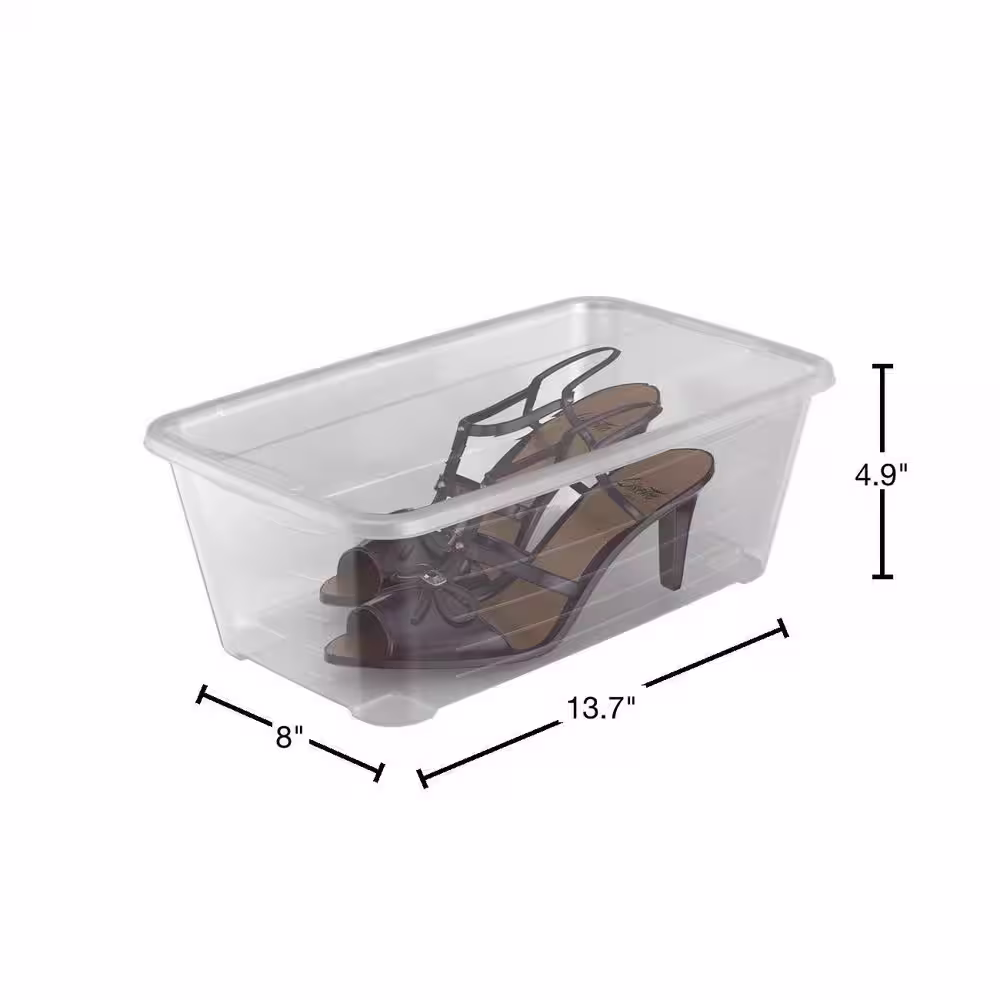 Life Story 5.7-Liter Shoe and Closet Storage Box Stacking Containers, Clear (10 Pack)