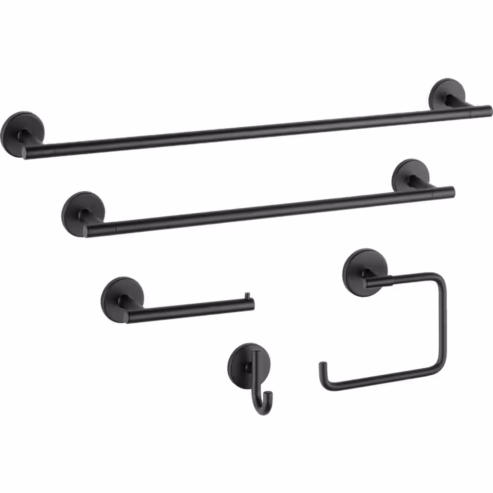 Delta Trinsic 24 in. Wall Mount Towel Bar Bath Hardware Accessory in Matte Black