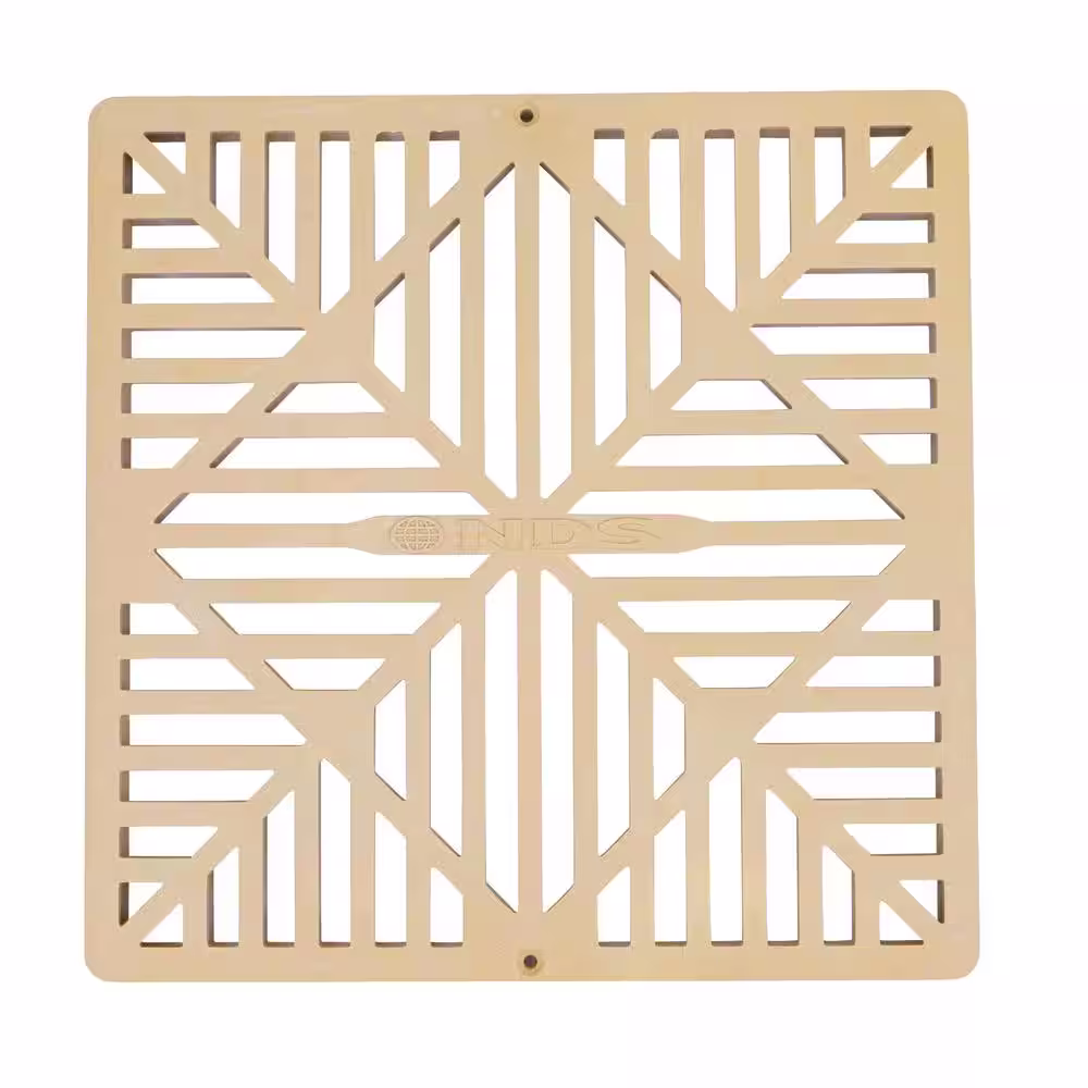 NDS 12 in. Square Catch Basin Drain Grate, Sand Plastic