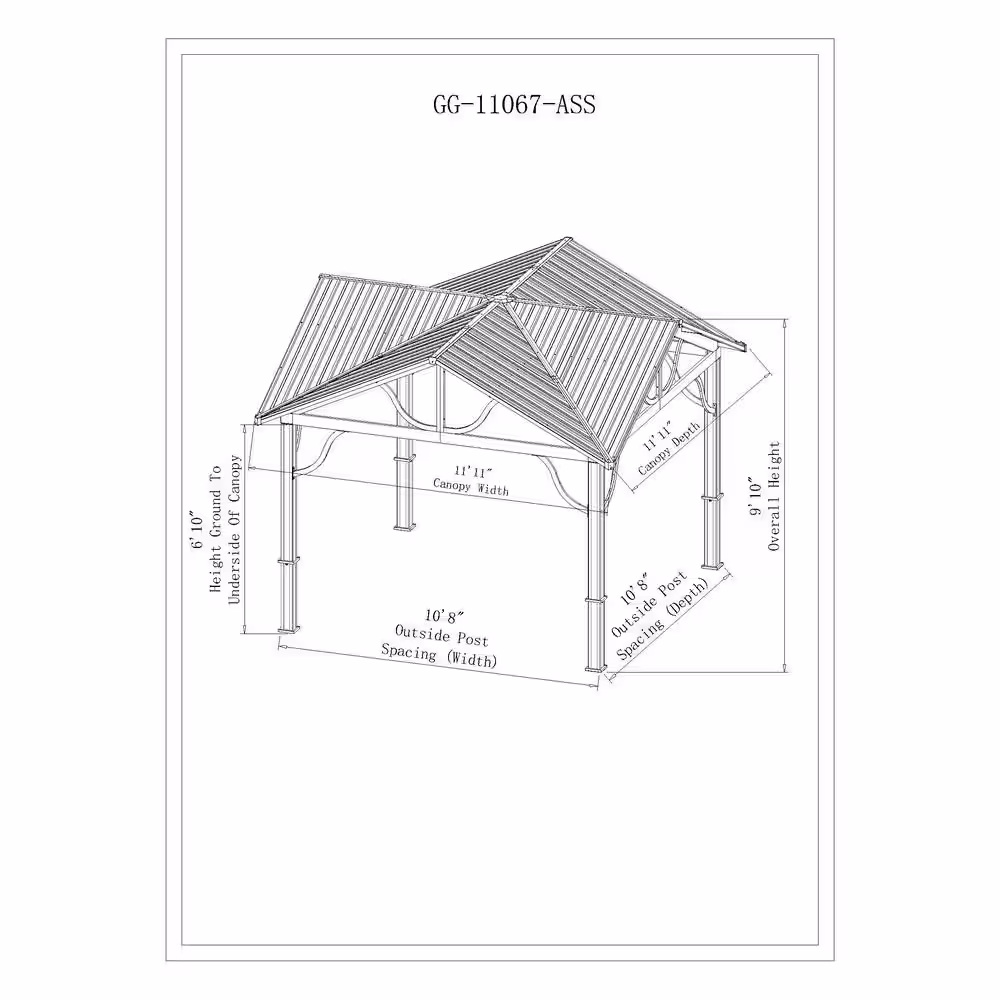 Hampton Bay 10 ft. x 12 ft. Aluminum Chelsea Point Gazebo