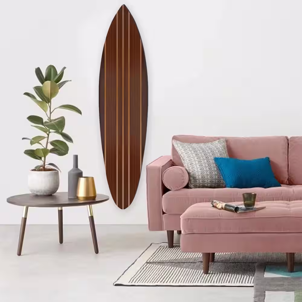 HomeRoots Mariana Indoor Brown Wooden Aloha Surfboard Wall decor