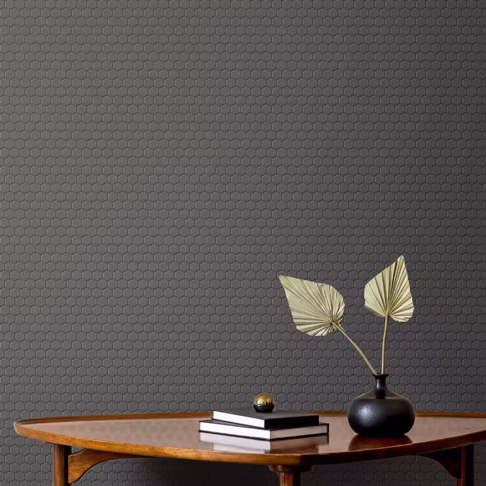 Merola Tile Metropolis 1 in. Hex Unglazed Black 10-1/4 in. x 12 in. Porcelain Mosaic Tile (8.7 sq. ft./Case)