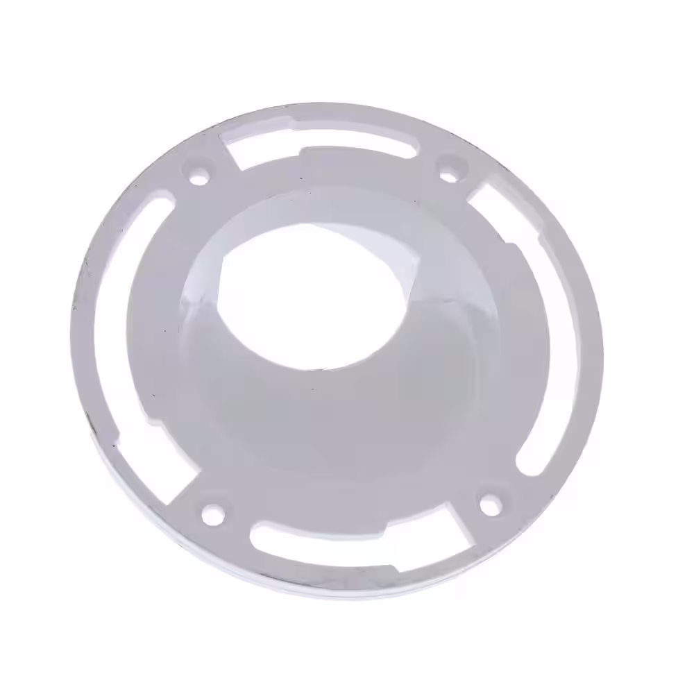 JONES STEPHENS 7 in. O.D. PVC Offset Closet (Toilet) Flange Less Knockout, Fits Over 3 in. or Inside 4 in. Schedule 40 DWV Pipe