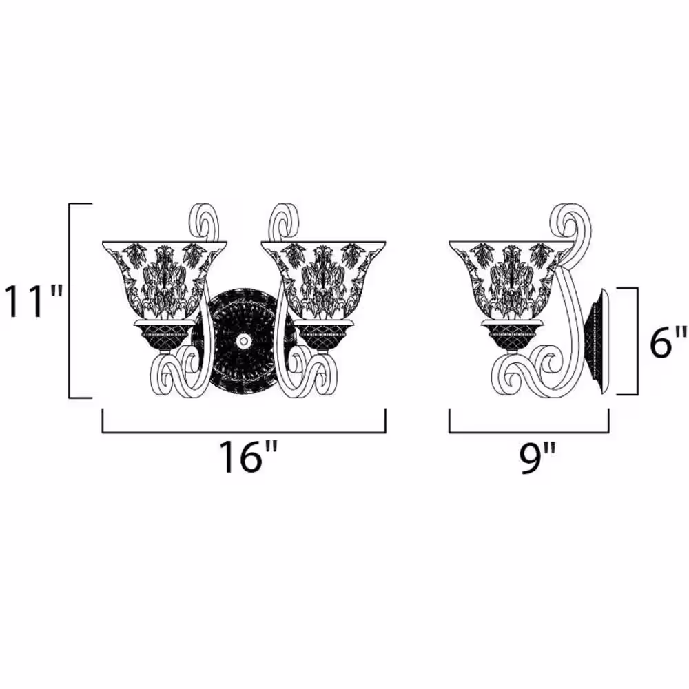 Maxim Lighting Symphony 2-Light Oil-Rubbed Bronze Sconce