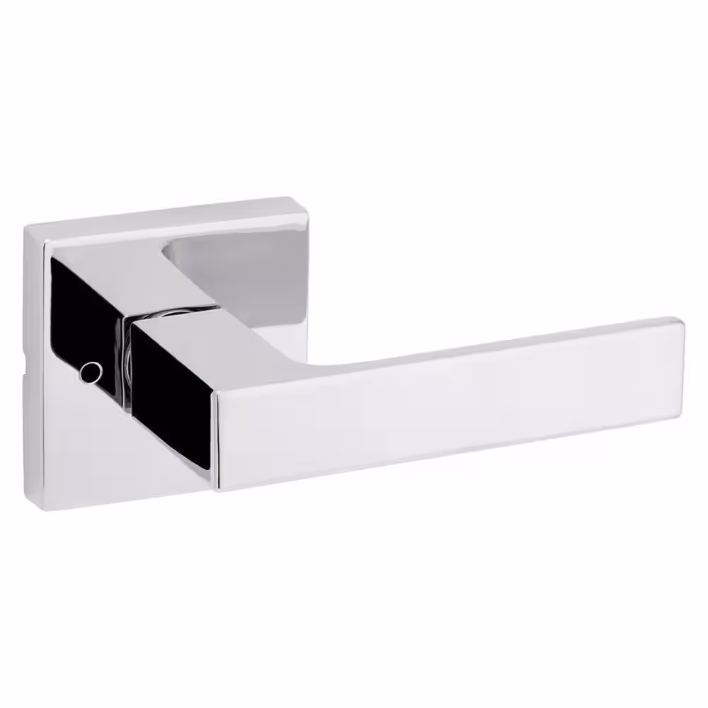 Kwikset Singapore Square Polished Chrome Bed/Bath Door Handle with Lock