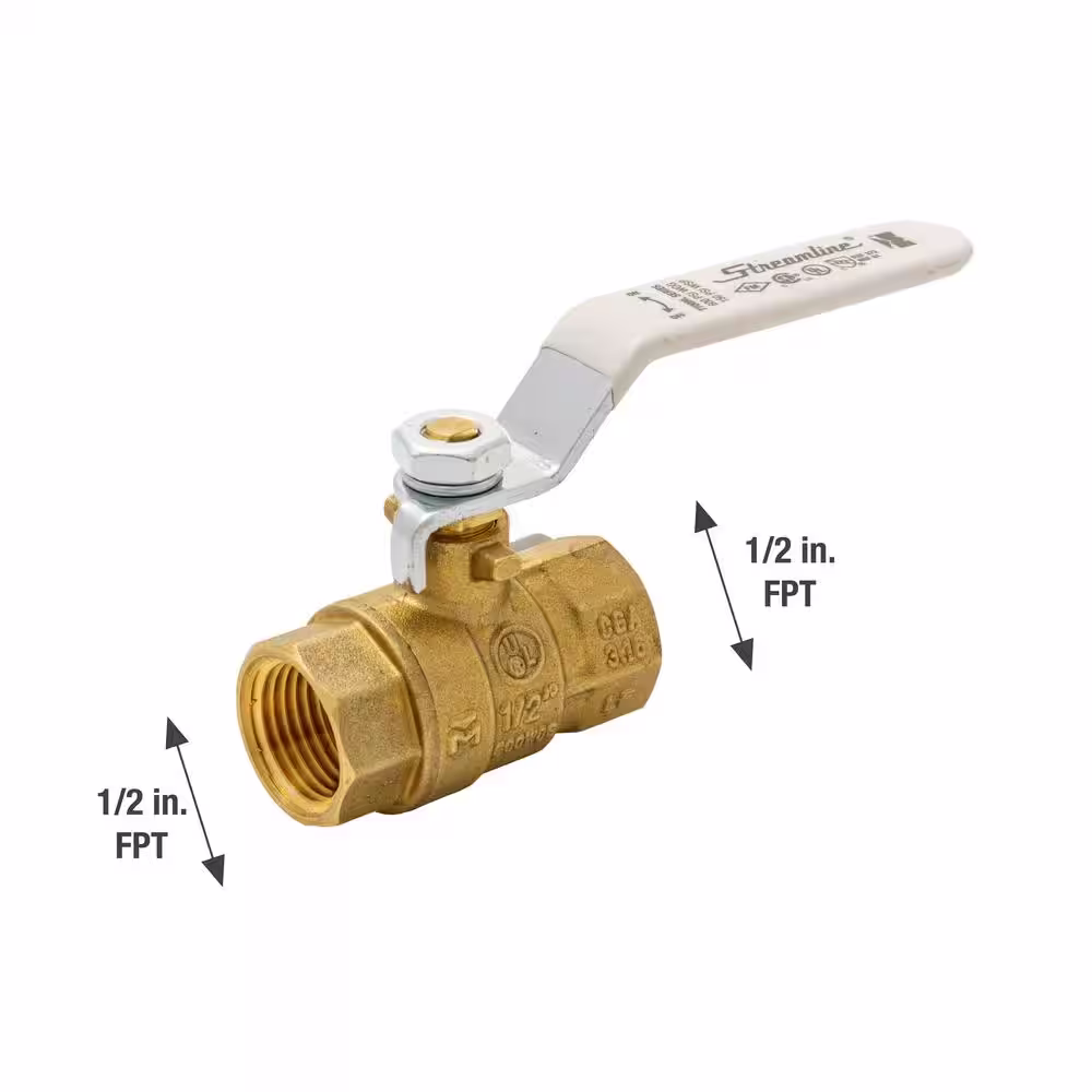 Streamline 1/2 in. Brass FPT Full Port Packing Gland Ball Valve