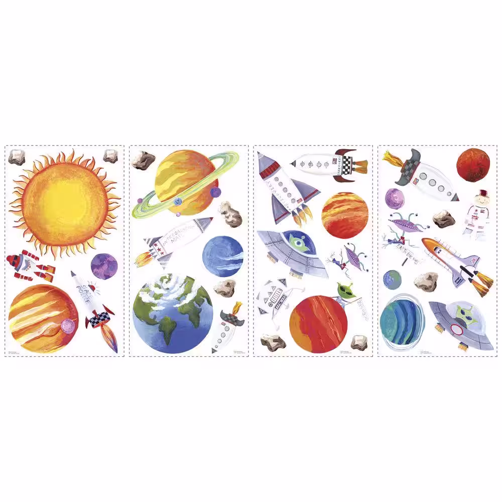 RoomMates 5 in. x 11.5 in. Outer Space Peel and Stick Wall Decal