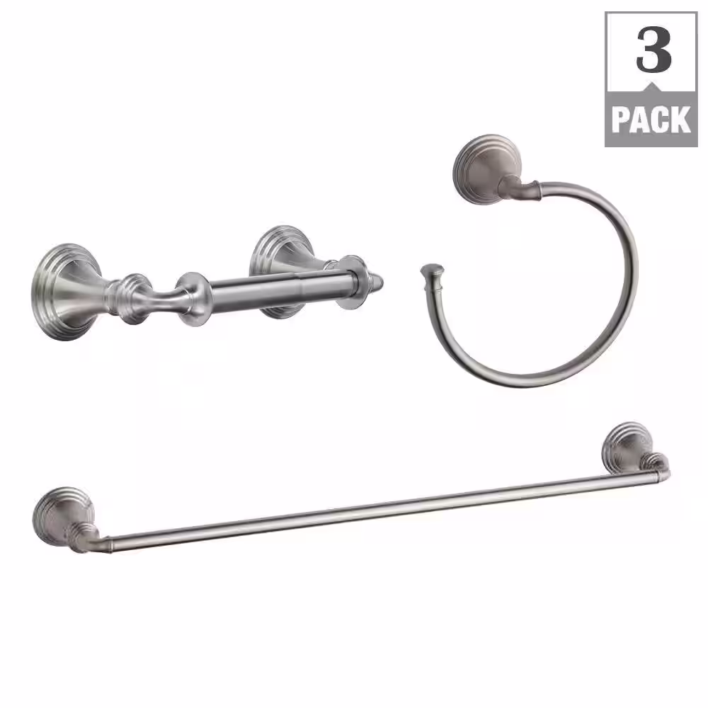 KOHLER Devonshire 3-Piece Hardware Bundle with Towel Bar, Towel Ring and Toilet Paper Holder in Brushed Nickel