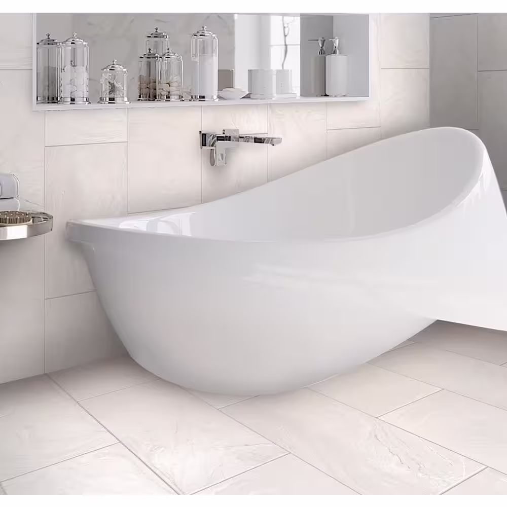 Apollo Tile Sculpt 12.6 in. x 24.6 in. White Porcelain Matte Wall and Floor Tile (10.76 sq. ft./case) 5-Pack