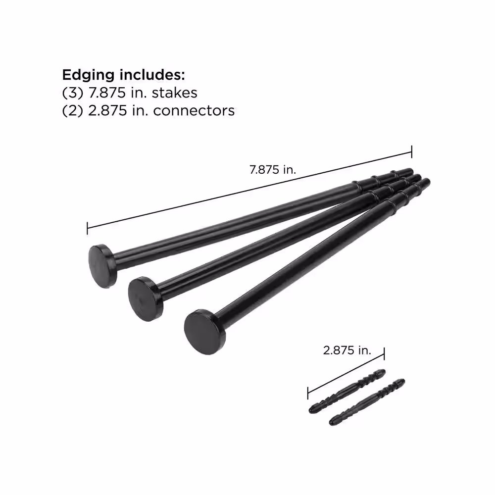 Vigoro 4 ft. Black No-Dig Rubber Landscape Edging