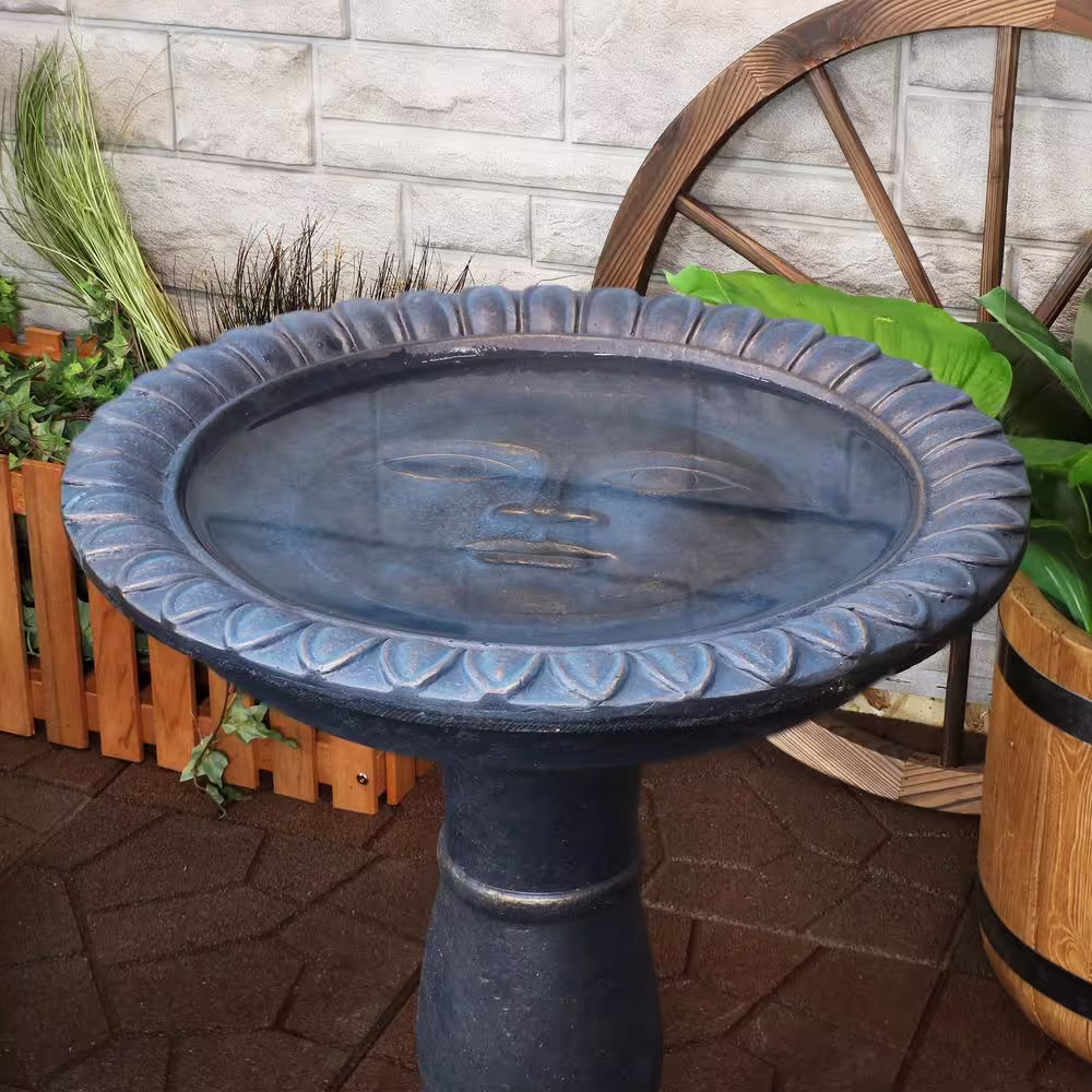 Sunnydaze Decor FaÃ§ade du Soleil Reinforced Concrete Bird Bath 26 in.