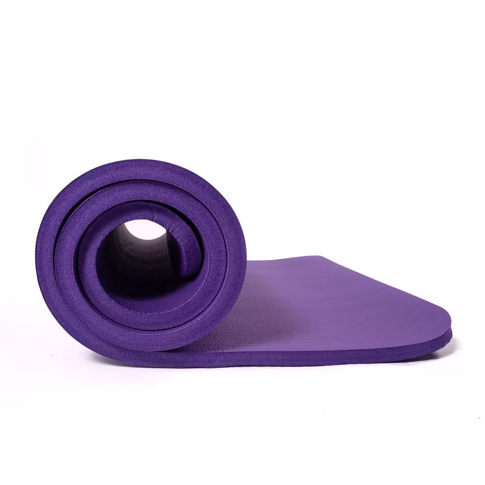 None Purple High Density Yoga Mat 72 in. L x 24 in. W x 0.6 in. T Pilates Gym Flooring Mat Non Slip (12 sq. ft.)