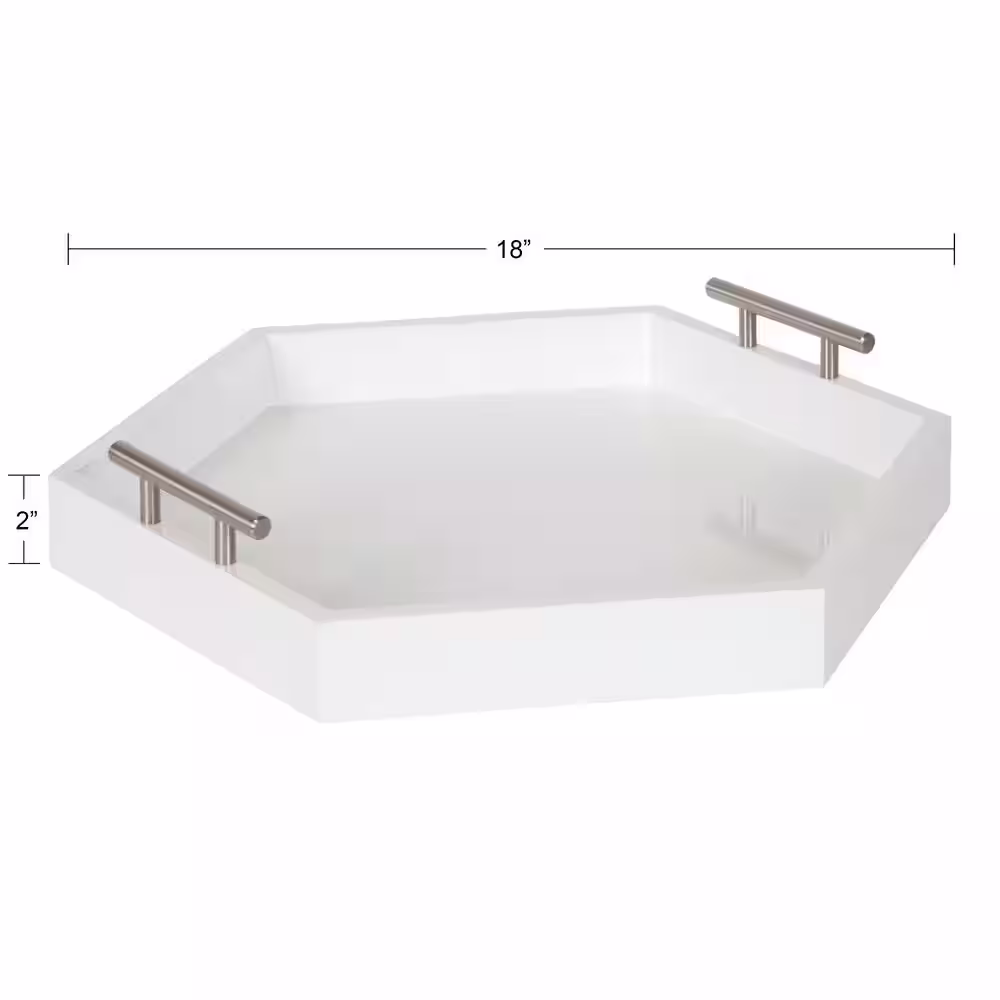 Kate and Laurel Lipton White Decorative Tray
