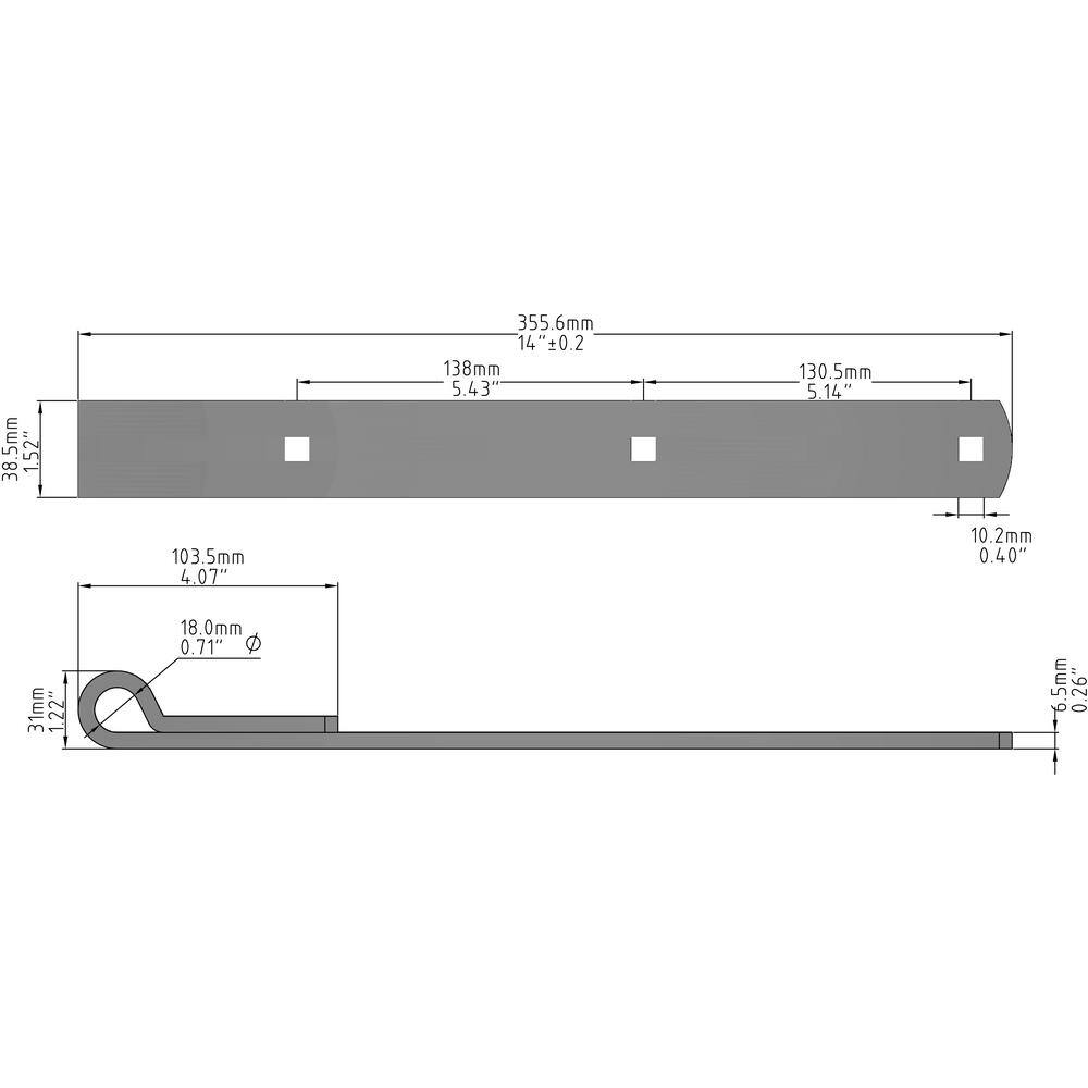 Everbilt 14 in. Zinc Plated Hinge Strap