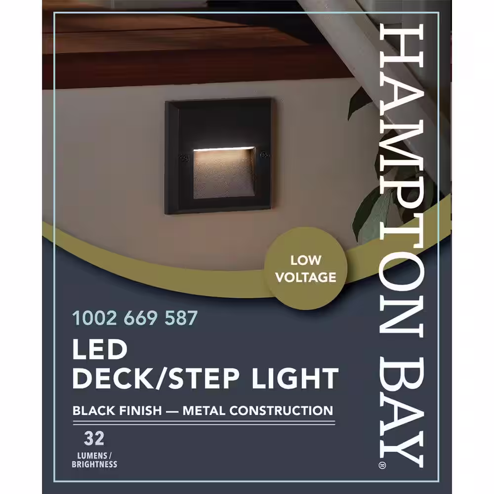 Hampton Bay 10-Watt Equivalent Black Integrated LED Outdoor Landscape Path Light