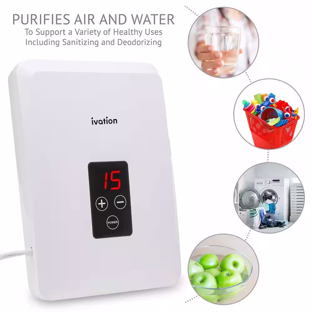 Ivation Portable Ozone Generator and Air Purifier, Multipurpose Air Sterilizing