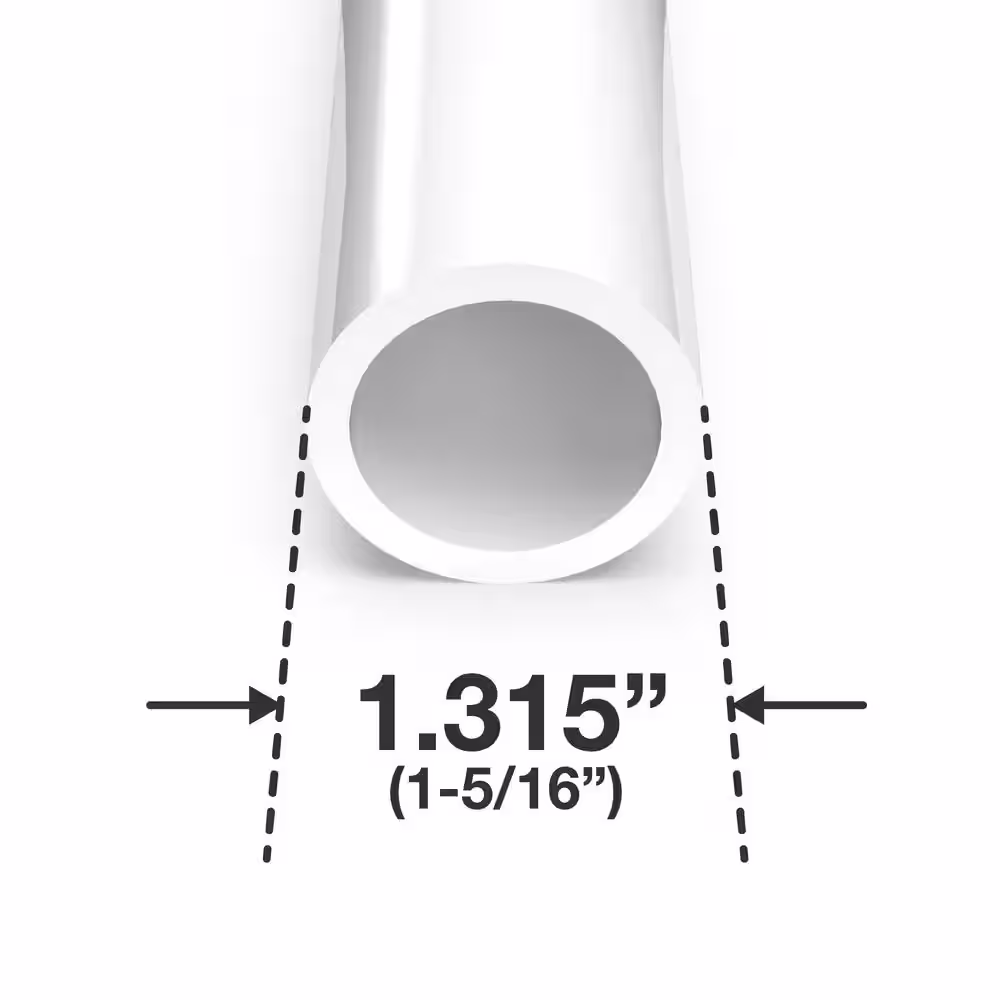 Formufit 1 in. x 5 ft. White Furniture Grade Schedule 40 PVC Pipe (2-Pack)