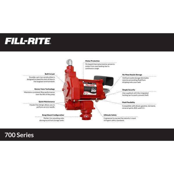 FILL-RITE 1/3 HP 115-Volt 20 GPM Fuel Transfer Pump with Discharge Hose and Automatic Nozzle