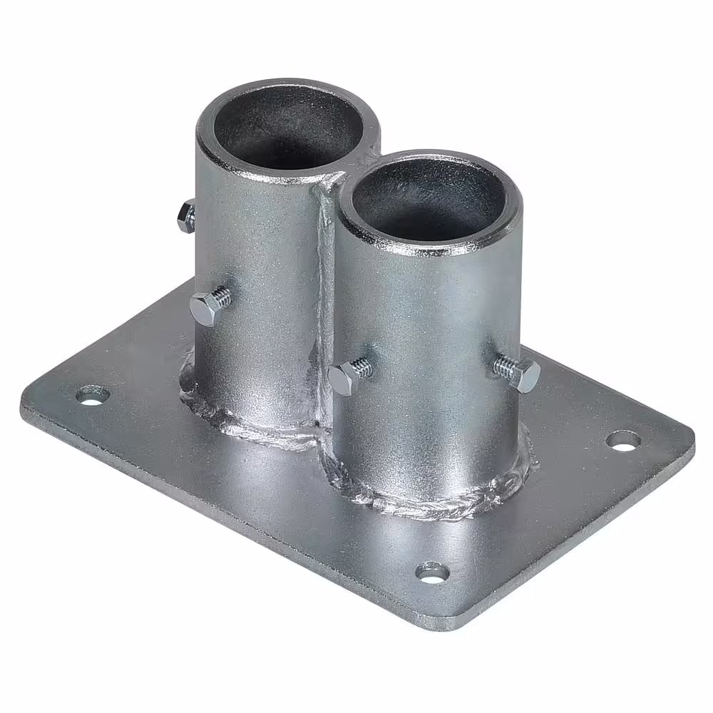 Vestil 5 in. x 7 in. x 4 in. Steel Double Socket Safety Railing Pipe Option
