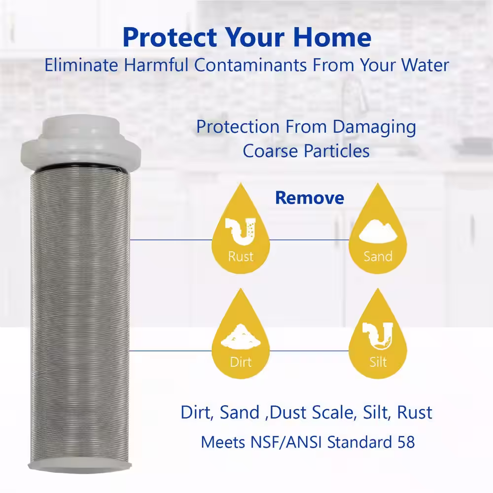 Express Water Whole House Spin Down Water Filtration System 50 Micron Reusable Sediment Filter Cartridge 1 in. and 3/4 in. Compatible