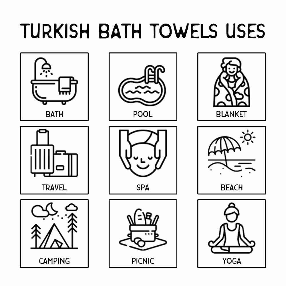 DEERLUX 40 in. x 70 in. Gray Diamond Peshtemal 100% Turkish Cotton Bath Towel