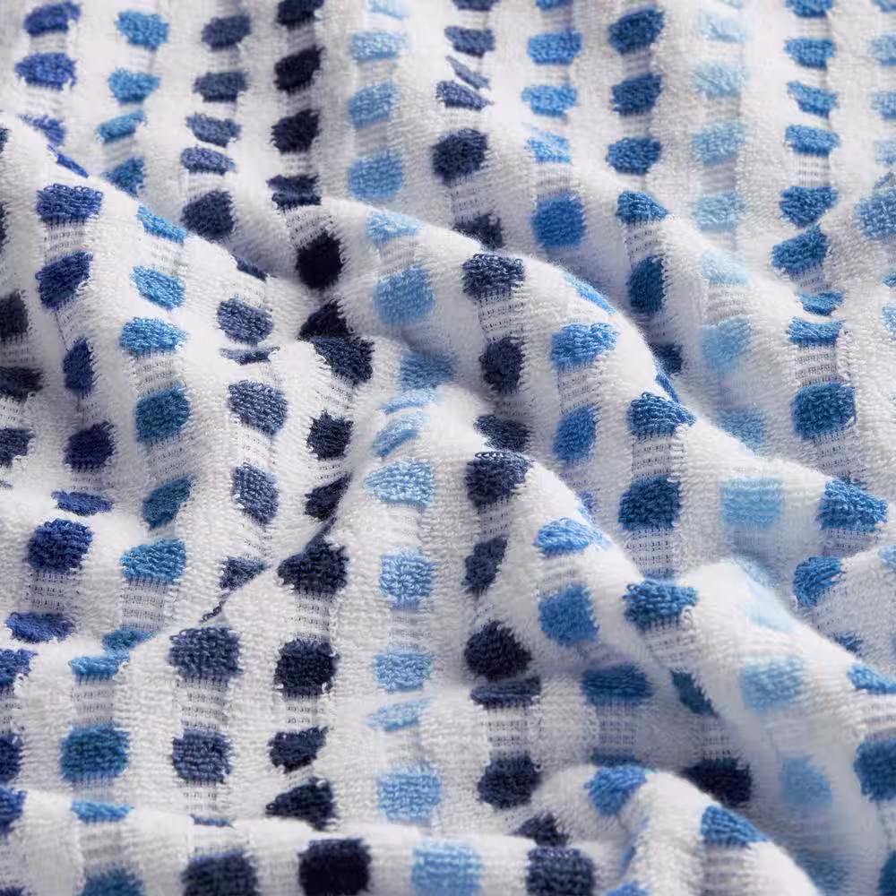 The Company Store Spectrum Blue Geometric Cotton Single Bath Towel