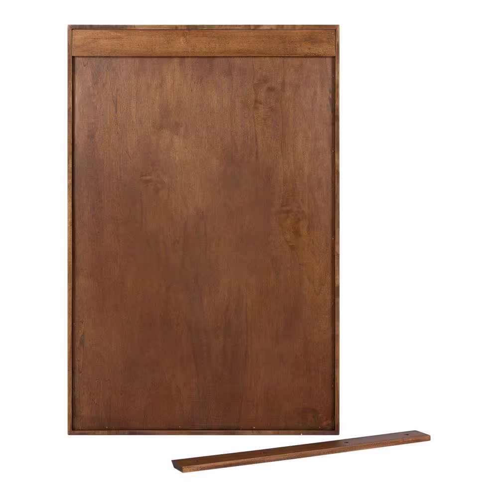 Kate and Laurel Vin 30.00 in. H x 20.00 in. W Modern Rectangle Rustic Brown Framed Accent Wall Mirror