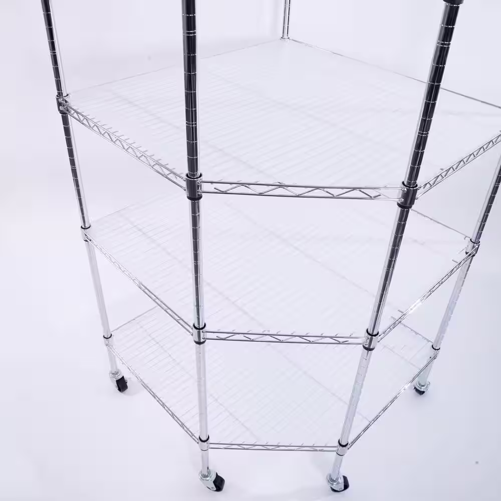 None Silver 6-Tier Metal Freestanding Garage Storage Shelving Unit with Wheels (26.77 in. W x 71 in. H x 26.77 in. D)