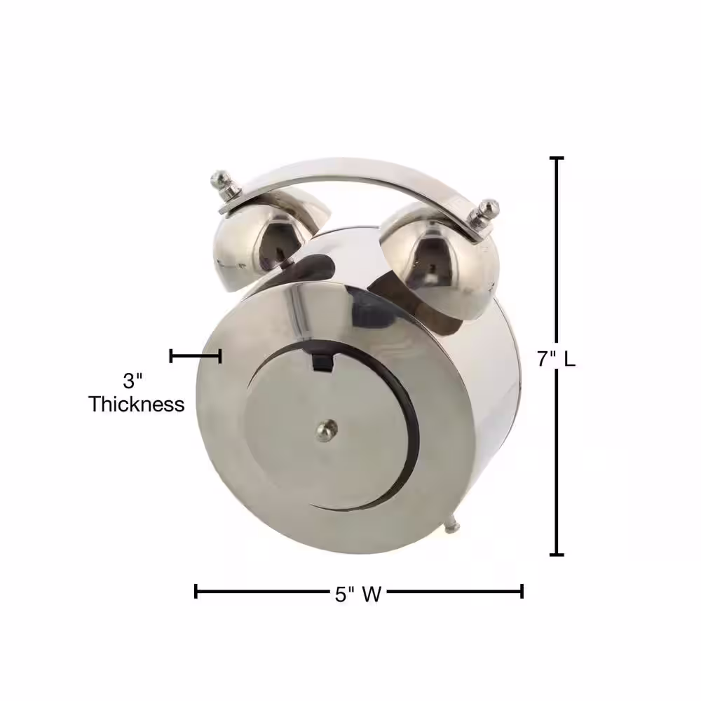 Litton Lane Silver Stainless Steel Traditional Analog Tabletop Clock