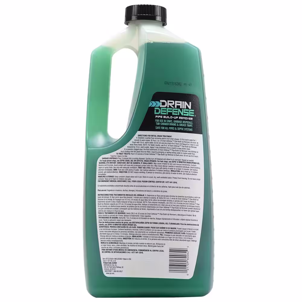 ZEP 64 oz. Drain Defense Liquid Pipe Build Up Remover