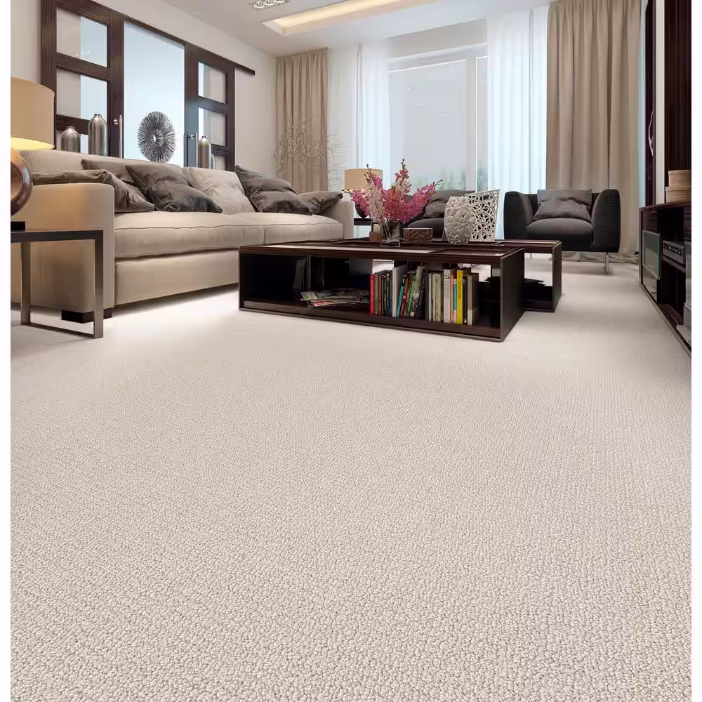 Home Decorators Collection Tower Road - Early Dawn - Beige 32.7 oz. SD Polyester Loop Installed Carpet