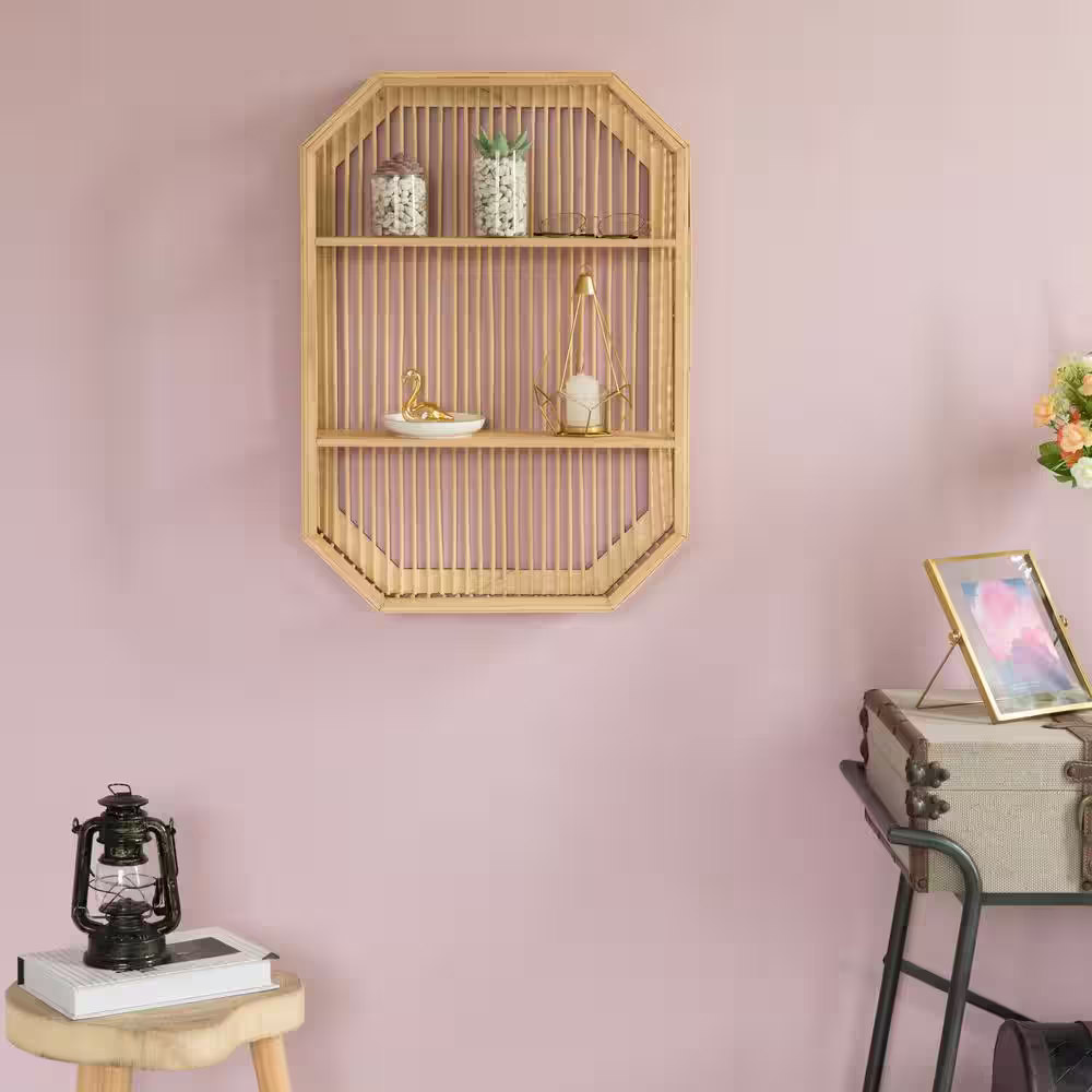Vintiquewise Decorative Rectangle Display Shelf With 2 Shelves For The Dining Room, Living Room, Or Office