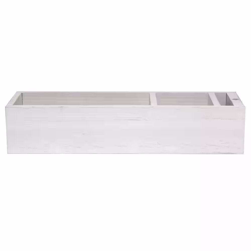 Elegant Designs White Wash Wooden Countertop Organizer with 