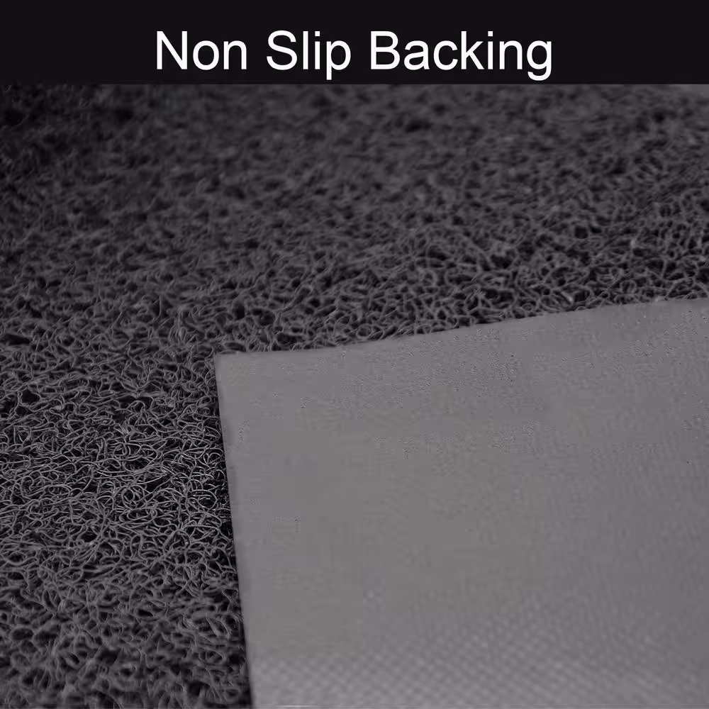 None Black Scraper 18 in. W x 48 in. L Recycled PVC Outdoor or Indoor Runner Rug Door Mat