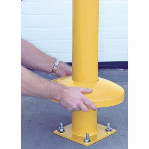 Vestil 4.5 in. Round Yellow Steel Protective Dome for Bollards